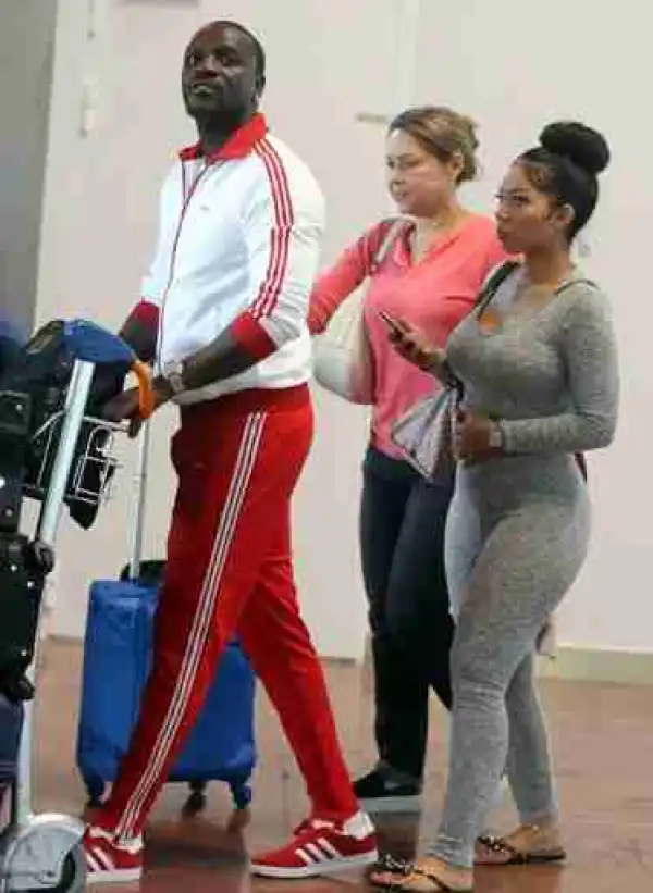 Singer Akon Steps Out With One Of His Hot Wives (Photos)